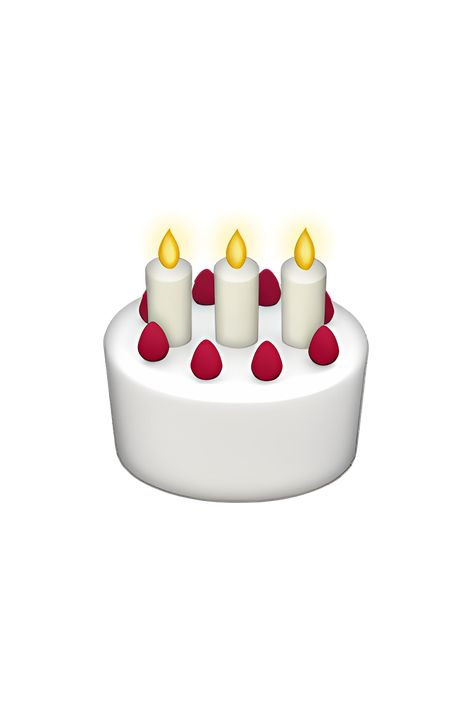 The emoji 🎂 Birthday Cake depicts a round cake with white frosting and colorful sprinkles on top. It has lit candles on it, with flames burning brightly. Cake Emoji Iphone, Birthday Cake Emoji, Cake Emoji, Iphone Cake, Emoji Birthday Cake, Happy Birthday Emoji, Apple Birthday, Emoji Cake, Strawberry Birthday Cake