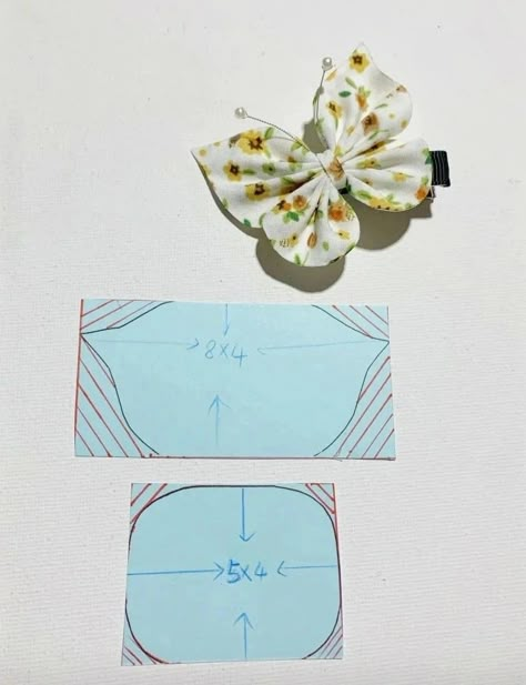 Hair Ribbon Sewing Pattern, Butterfly Hair Bow, Hair Bows Diy Ribbon, Embroidered Hair Bows, Diy Hair Accessories Ribbon, Ribbon Crafts Diy, Fabric Hair Bows, Bows Diy Ribbon, Handmade Hair Clip