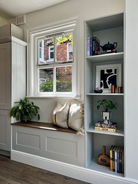 IKEA Built-In Hacks — 12 Inspiring DIYs for Stylish Storage | Livingetc Ikea Window Seat Hack, Nook Window Seat, Reading Nook Window Seat, Reading Nook Window, Ikea Window Seat, Nook Window, Ikea Wardrobe Hack, Seating Nook, Dining Room Built Ins