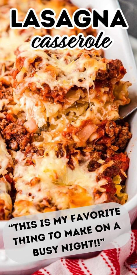 Experience the flavors of classic lasagna in a simpler form with this Lasagna Casserole! Layers of tender pasta, rich meat sauce, and melted cheese come together in every bite. A comfort dish that's both delicious and easy to whip up! 🍝🧀🍅 #LasagnaLove #CasseroleCravings #EasyItalianDinner Lasagna Hotdish Casserole Recipes, Egg Noodle Lasagna Casserole, Lasagna Dump Recipe, Mock Lasagna Casseroles, Lasagna Casserole Easy, Broken Lasagna Recipe, Lasagna Bake Casseroles, Lasagna Casserole Recipes, Lazy Lasagna Casserole