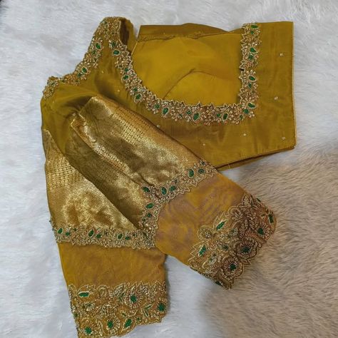 ✨ Golden Net Blouse – Sheer Elegance for Every Occasion! ✨ Turn heads with our Golden Net Blouse, a stunning blend of intricate craftsmanship and graceful charm. Perfect for weddings, receptions, or festive gatherings, this blouse adds a touch of luxury to your ethnic ensemble. 🌟 🌸 Fabric: Premium Net with Golden Detailing 💰 Price: ₹2800 (Unstitched) | ₹3350 (Stitched) 🎨 Customization: Available in all sizes for a tailored fit 🚚 Dispatch: 4 Days Radiate elegance and sophistication with thi... Bridal Blouse With Net, Gold Saree Blouse Design, Net Designer Blouse, Golden Saree Blouse Designs, Golden Blouse Design, Golden Blouse Designs, Gold Saree Blouse, Gold Blouse Designs, Simple Blouse Design