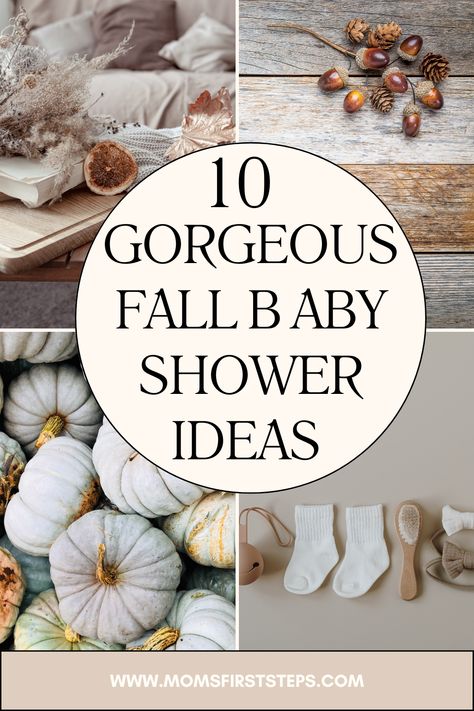 Looking for inspiration for a fall baby shower? This article has 10 gorgeous, unique fall baby shower ideas that will inspire you. Whether you're the expectant mom or a friend or family member who is helping with baby shower planning, this list of baby shower ideas will give you lots of great aesthetic fall baby shower ideas for the big day! Elegant Fall Baby Shower Ideas, Baby Shower October Theme, Gender Neutral Fall Baby Shower Ideas, Baby Boy Fall Shower Ideas, Baby Boy Shower Ideas Themes Fall, Rustic Fall Baby Shower Ideas, Fall Baby Boy Shower Ideas, Fall Baby Shower Themes For Boys, Fall Boy Baby Shower Ideas