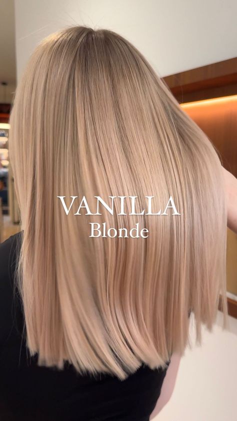 DW CREATIVE GROUP | Vanilla Blonde 👼🏻✌🏻 A delicate milky hue enriched with a hint of vanilla ~🤍~🤍~ #livedinblonde #vanillablonde #blonding #haircolorideas #hai… | Instagram Blond Hair Ideas Color, Fall Hair Biolage, Blonde Hair Fair Skin Brown Eyes, Kinds Of Blonde Hair Color, Icy Beige Blonde Hair, Blond Hair Shoulder Length, Blonde Medium Hairstyles, Blonde Hair One Color, Rose Beige Blonde Hair