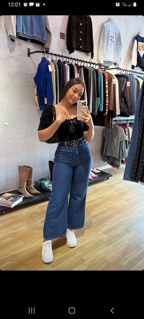 Culotte Jeans Outfit, Culottes Outfit, Culotte Jeans, Style Looks, Jeans Outfit, Looks Vintage, Jean Outfits, Ootd, Fashion Outfits