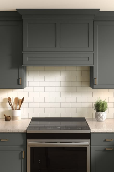 Square Stove Hood, Kitchen Hood With Storage, Flush Range Hood, In Cabinet Vent Hood, Front Of Island Design, Box Kitchen Hood Ideas, Hood Vent Cabinet, Craftsman Range Hood Ideas, Above Kitchen Cabinet Decor Ideas Tall Ceilings