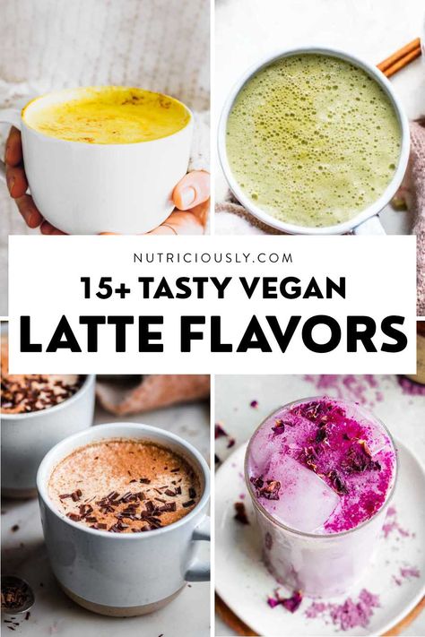 Healthy Lattes At Home, Latte Flavor Ideas, Latte Ideas, Vegan Beverages, Vegan Latte, Vegan Drinks Recipes, Cafe Recipes, Vegan Coffee, Coffee Substitute