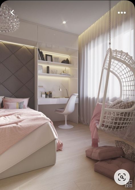 Teenage Girl Room, Girl Bedroom Designs, Teen Bedroom Decor, Girl Bedroom Decor, Design Girl, Bedroom Loft, Bedroom Designs, White Bedroom