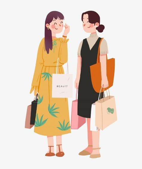 People Shopping Illustration, Woman Shopping Illustration, Shopping Bags Illustration, Shopping Bag Illustration, Shopping Drawing, Buy Nothing Day, Multitasking Illustration, Shopping Cartoon, Hospital Cartoon