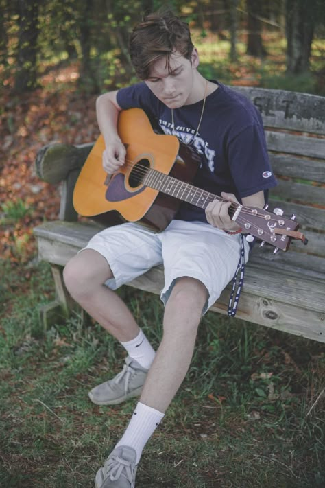 Guitar Pose, Man Playing Guitar, Playing Guitar, Hd Wallpaper, Bench, Guitar, Grey