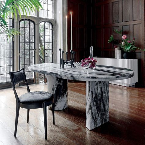 CB2 on Instagram: “Sleek shapes, moody colors & style you can feel. Tap to shop” Oval Marble Dining Table, Round Concrete Dining Table, Modern Oval Dining Table, Modern Contemporary Dining Room, Airbnb Furniture, Oval Dining Room Table, Modern Contemporary Dining, Round Marble Dining Table, Concrete Dining Table