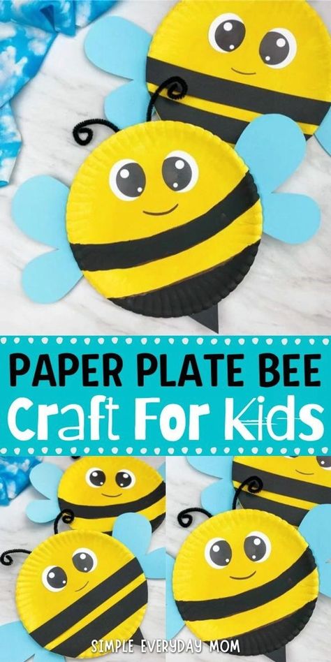 Looking for a fun and easy spring craft for kids to make? This paper plate bee craft for kids is perfect! When we think of spring we think of all the beautiful flowers that pop up during this season. And since we can’t have flowers without bees, it’s natural to think of our helpful little pollinators. We love paper plate crafts for kids because they are simple! This one even comes with a free printable template so it’s perfect for making with toddlers, preschoolers, and kindergarten children. Abc Matching, Bumble Bee Craft, Bee Craft, Bee Crafts For Kids, Paper Plate Crafts For Kids, Insect Crafts, Name Crafts, Bug Crafts, Spring Crafts For Kids