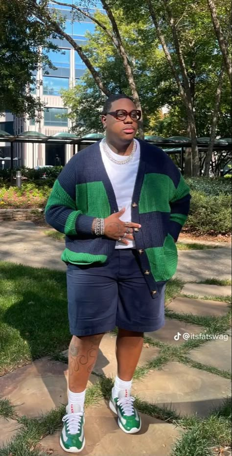 Plus Size Fashion Men Street Styles, Big Dude Fashion, Masc Brunch Outfit, Plus Size Streetwear Men, Fat Queer Fashion, Men’s Fashion Plus Size, Fat Boys Fashion Men, Big Boy Fashion Men, Plus Size Guy Outfits