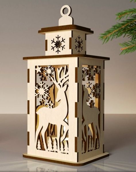 Laser Cut Christmas Ideas Cnc Christmas Projects, Christmas Laser Cut Ideas, Laser Gifts, Laser Cut Snowflake, Laser Cut Christmas, Christmas Windows, Christmas Lantern, Laser Cut Wood Crafts, Christmas Lanterns