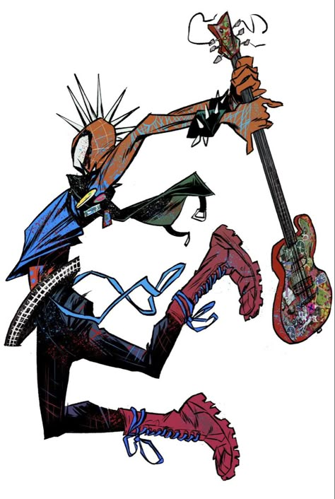 Spider People, Hobie Brown, Spider Punk, Into The Spiderverse, Spider Art, Spiderman Artwork, Punk Art, Across The Spider Verse, Marvel Spiderman Art