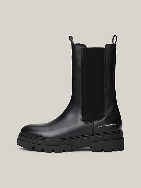 Leather Chunky Cleat Chelsea Boots | Black | Tommy Hilfiger Tomy Hilfiger, Chelsea Boots Black, Shoe Image, Black Chelsea Boots, Boots Black, Black Boots, Chelsea Boots, Chelsea, Tommy Hilfiger