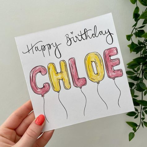 Balloons Drawing Birthday, Cute Happy Birthday Card Ideas, Birthays Card Diy, Bestfriend Birthday Card Ideas, Birthday Card Letter Ideas, Birthday Letters Ideas, Happy Birthday Presents Ideas, Birthday Crafts For Best Friend, Cute Simple Birthday Card Ideas