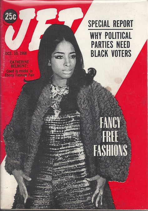 OCT 10 1968 JET MAGAZINE VOL.35 #1 (Catherine Belmont) 70s Black Women, Ebony Magazine Cover, Jet Magazine, Essence Magazine, Ebony Magazine, Black Magazine, Teen Magazine, Vintage Black Glamour, Afrocentric Art