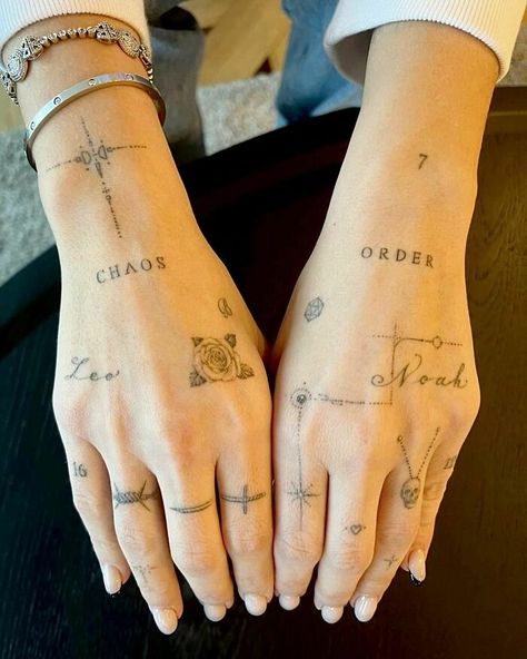 Chaos Tattoo, Tattoo Healing, Phrase Tattoos, Tattoos Infinity, Hand And Finger Tattoos, Tattoos Geometric, Hand Tattoos For Women, Finger Tattoo, Small Hand Tattoos