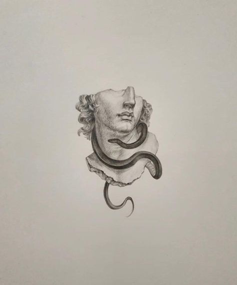 Statue Tattoo, Greek Mythology Tattoos, Mythology Tattoos, Medusa Tattoo, Greek Tattoos, Inspiration Tattoos, Tattoo Style Drawings, Small Tattoos For Guys, Hand Tattoos For Guys