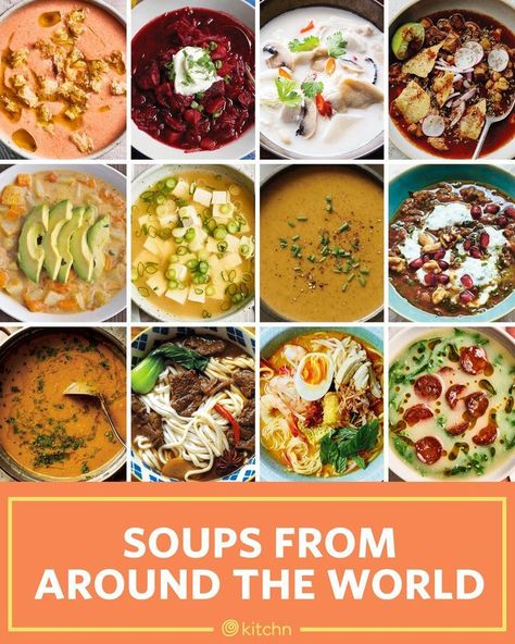 We traveled the world through soup. Each soup recipe here is a traditional recipe from a different region or country around the world. These soups range from easy to difficult, quick to long and more. From pho to black bean soup to egg drop soup, we covered them all. Cajun Seafood Gumbo, Instant Pot Tomato Soup, World Street Food, Cultural Dishes, Hungarian Goulash, International Snacks, Foods Around The World, Cajun Seafood, Soup Creamy