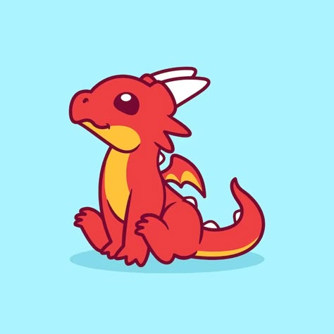 Dragons Drawing Cute, Cartoon Dragon Art, Cute Dragons Drawing, Simple Dragon Design, Cute Dragon Design, Dragon Family Drawing, Dragon Cute Drawing, Dragon Simple Drawing, Chibi Dragon Drawing