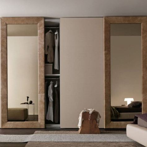 How to Modernise Old Built-In Wardrobes? 5 Tips from Our Team Slider Wardrobe Design With Mirror, Bedroom Closet Doors Sliding, Long Mirrors, Door With Mirror, Sliding Mirror Closet Doors, Country Bedrooms, Mirror Closet, Bedroom Closet Doors, Countertops White