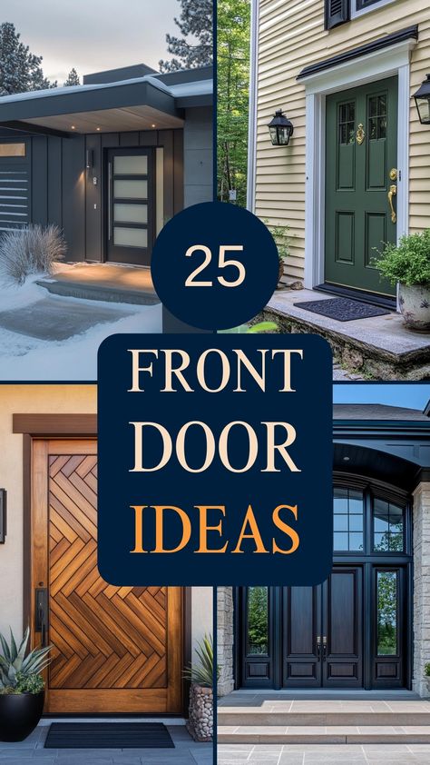 25 Front Door Ideas to Enhance Curb Appeal Front Door Black And White House, Front Entry Door Handles, Front Door With 4 Windows, Front Door House Ideas, French Door Exterior Entrance, Entry Doors Design, Home Exterior Entrance Ideas, Modern Dutch Door Entrance, Front Door Brick House Ideas