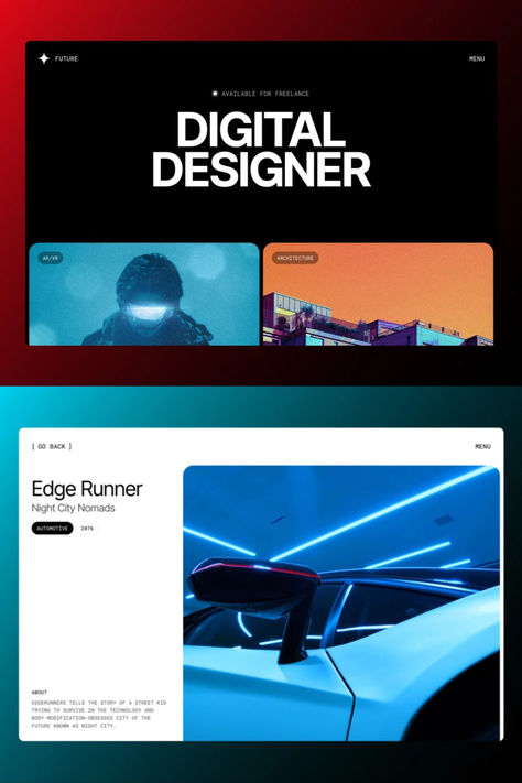 Step into the future with Future Folio, a Cyberpunk-themed Portfolio Template built exclusively for Framer. Its sleek and minimal design is perfect for Artists, Designers, and Photographers looking to showcase their work in style and make a lasting impression. #ad Contact Page Portfolio, Game Developer Portfolio, One Page Portfolio Website, Ux Design Portfolio Website, Video Portfolio Website, Ux Designer Portfolio Website, Visual Design Portfolio, Portfolio Ui Ux Design, Hero Page Web Design