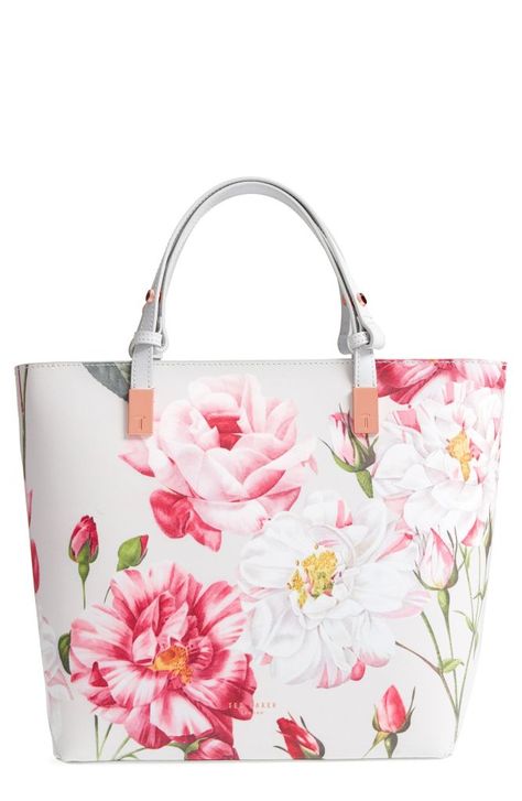 Ted Baker London Adjustable Handle Leather Tote | Nordstrom Ted Baker Bag, Floral Bags, Ted Baker London, Money Bag, Fine Jewellery Earrings, Vintage Brooches, Sneakers For Sale, Bag Pattern, Tote Handbags