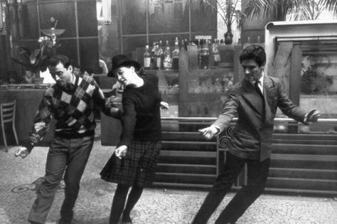 Claude Brasseur (Arthur), Anna Karina (Odile) and Sami Frey (Franz), Screenshot  from Jean-Luc Godard’s “Bande à part”     1964 Logan 2017, New Wave Cinema, Francois Truffaut, French New Wave, Anna Karina, Jean Luc Godard, Reservoir Dogs, French Cinema, Band Of Outsiders