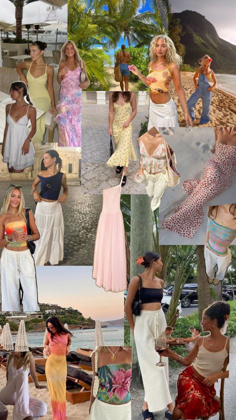 Hawaii Trip Outfits, Hawaiian Outfit Women, Island Vacation Outfits, Thailand Outfit, Hawaiian Clothing, Coordinates Outfits, Holiday Outfits Summer, Collage Outfits, Honeymoon Style