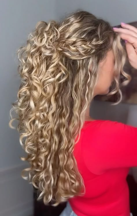 10 Cute Half Up Half Down Hairstyles For Any Occasion Curly Half Up Half Down Bridesmaid Hair, Curled Hair Half Up Half Down Bun, Half Up Half Down Wedding Hair For Curly Hair, Half Hairstyles Wedding, Half Up Hairstyles For Homecoming, Curly Formal Half Up Half Down, Natural Curl Half Up Half Down Wedding, Homecoming Hairstyles Curly Hair Natural, Homecoming Hair Curly Natural