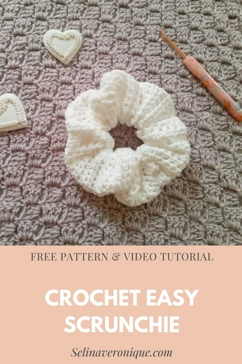 Scrunchie Pattern, Crochet Project Free, Crochet Scrunchies, Quick Crochet Projects, Crochet Geek, Crochet Hair Accessories, Easy Crochet Projects, Beginner Crochet Projects, Crochet Simple