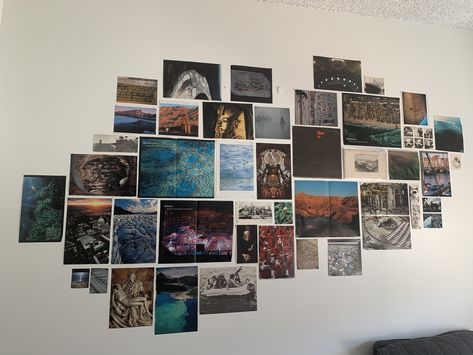 Messy Picture Wall, College Polaroid Wall, Disposable Camera Wall Collage, National Geographic Magazine Decor, Album Cover Wall Decor Dorm, Instant Camera Pictures Wall, National Geographic Photography, Magazine Pictures, National Geographic Magazine