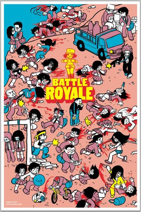 Battle Royale (2000) Brian Lee, Bryan Lee O Malley, Bryan Lee, Scott Pilgrim Vs. The World, Graphic Poster Art, Japanese Movies, Battle Royal, Alternative Movie Posters, Movie Poster Art