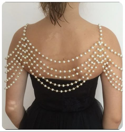 Pearl Shoulder Necklace, Bridal Body Jewelry, Burning Men, Shoulder Jewelry, Shoulder Necklace, Pearl Chain Necklace, Body Chains, فستان سهرة, Wedding Bridal Jewellery