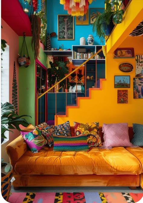 Room Tattoos, Crazy Laura, Bedroom Wall Painting, Furniture Ideas Bedroom, Maximalist Home Decor, Vibrant Living Room, Tattoo Garden, Garden Tattoo, Maximalist Home