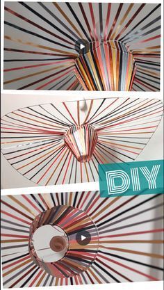 Diy Ceiling Lamp, Diy Lustre, Light Fixture Makeover, Pottery Barn Hacks, Vertigo Pendant, Diy Pendant Lamp, Paper Chandelier, Diy Luminaire, Luminaire Original