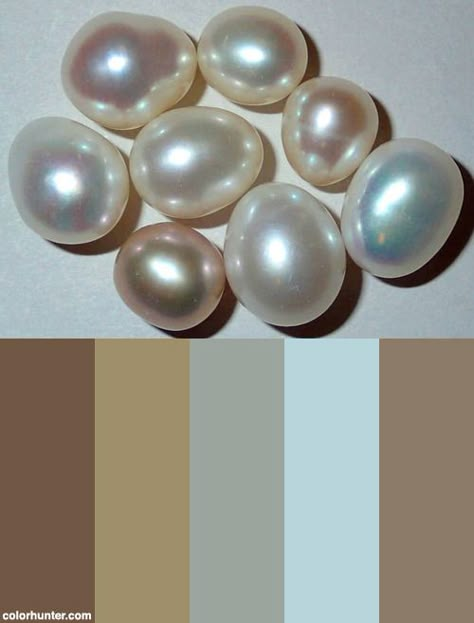 White & Pink Pearls (cultured) Color Scheme from colorhunter.com Pearl Colour Palette, Pearl Color Aesthetic, Pearl Color Palette, Spooky Beach, Color Palette Paint, Different Pearls, Pearls Aesthetic, Color Thesaurus, Pearl Aesthetic