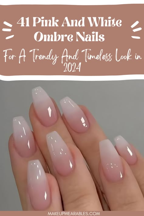 41 Pink and White Ombre Nails for A Trendy and Timeless Look Wedding Nails Pink Ombre, Short Classy Nails Ombre, Ballerina Ombre Nails Short, Ombré With Design, Ombre Baby Pink Nails, Round Pink Ombre Nails, Umbra French Tip Nails, Iridescent Ombre Nails, Ombre Nail Designs French Tip