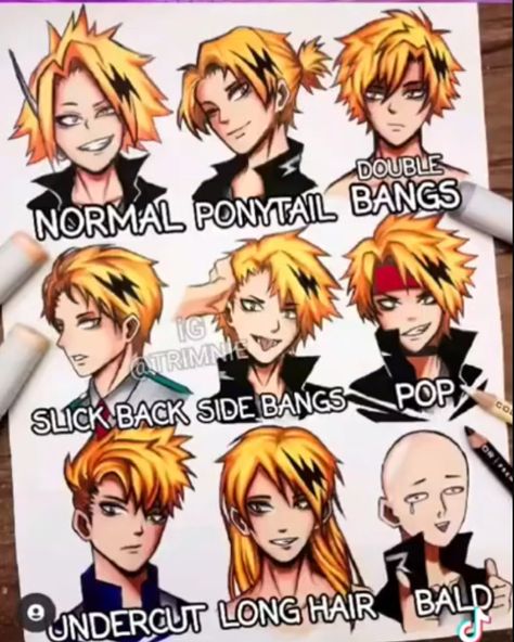 Not my art ✨third times a charm✨ Mha Boys, Human Pikachu, Different Hair Styles, Kaminari Denki, Denki Kaminari, My Hero Academia 2, Film Anime, My Hero Academia Shouto, Wallpaper Animes