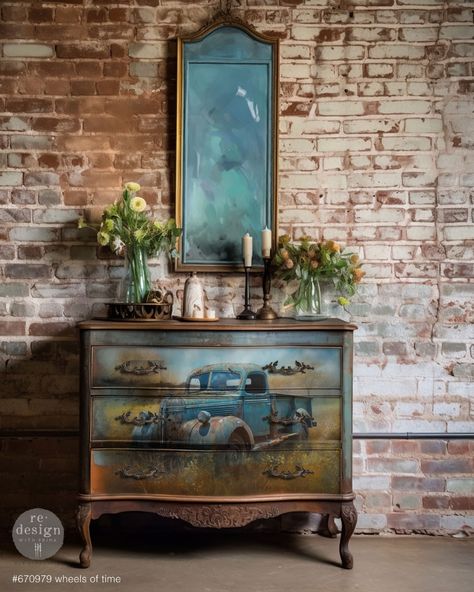 Redesign with Prima®️ (@redesignwithprima) • Instagram photos and videos Decoupage Furniture Ideas, Unique Dressers, Rethunk Junk Paint, Painted Furniture Ideas, Flower Furniture, Floral Furniture, Decoupage Decor, Pumpkin Images, Antique Buffet