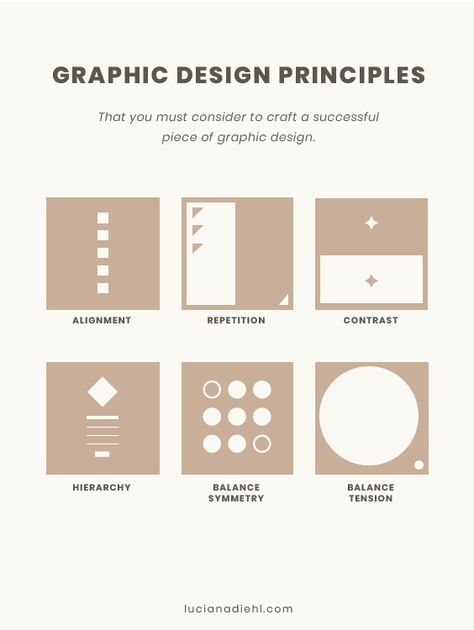 A set of graphic design principles that you must consider to craft a successful piece of design! Graphic Design Principles Layout, Graphic Design Step By Step, Design Composition Principles, How To Build A Graphic Design Portfolio, Graphic Design Must Haves, Basics Of Graphic Design, Graphic Design Guide, Tips Graphic Design, Graphic Design Assignments