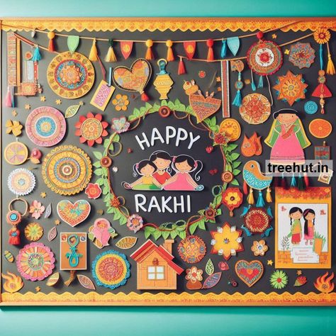 Raksha Bandhan Bulletin Board and Activity Ideas for Elementary School | August Bulletin Board Ideas | Hindu Festivals August Bulletin Board Ideas, August Bulletin Board, August Bulletin Boards, Easter Bulletin Boards, India Poster, Rakhi Making, Christmas Bulletin Board, Ratan Tata, Cultural Crafts