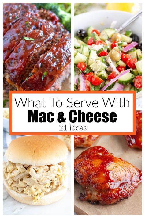 Side For Mac And Cheese, Main Dish For Mac And Cheese, Dinner Recipes With Mac And Cheese, Mac N Cheese Meals Dinners, Meals With Mac And Cheese Side, Sides With Mac And Cheese, Dinner Ideas With Mac And Cheese, Side Dishes For Mac And Cheese, Cheese Pairings Food