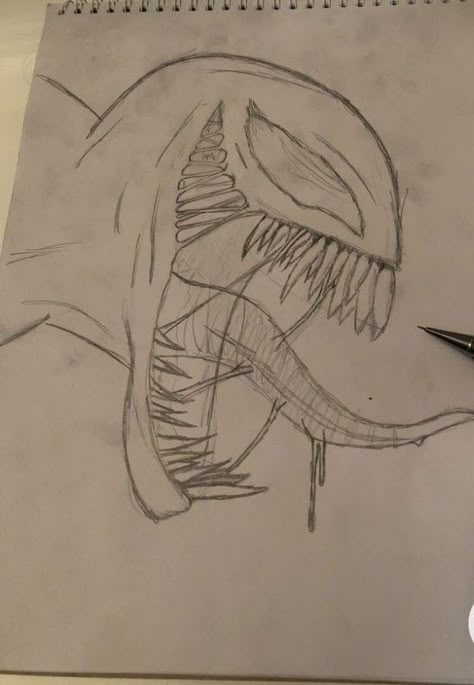 Monster Horror, Horror Drawing, Pencil Drawing, Venom, Sketch, Pencil, Art