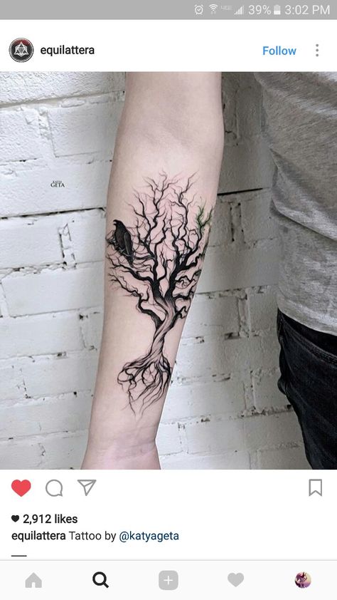 Pray Tattoo, All Black Tattoos, Blackwork Tattoos, Tree Tattoo Designs, Raven Tattoo, E Tattoo, Black Tattoo, Elephant Tattoos, Viking Tattoos