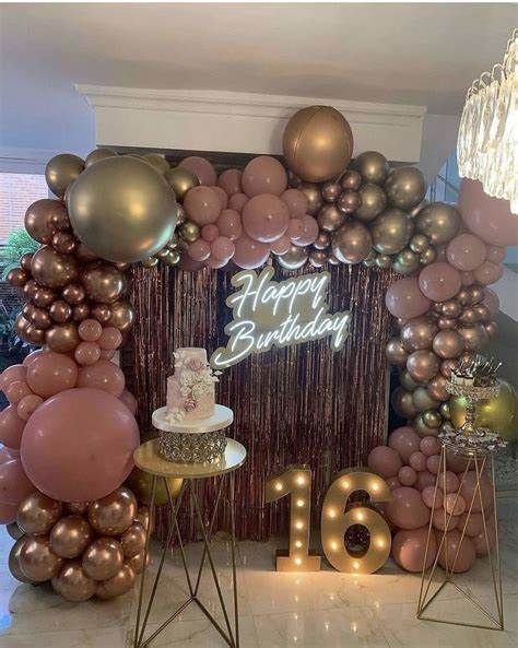 Sweet 16 balloon garland - #balloon 17. Geburtstag, 16 Party Decorations, Sixteen Birthday Party Ideas, Sweet 16 Party Themes, Sweet 16 Party Decorations, Sweet Sixteen Birthday Party Ideas, 18th Birthday Decorations, Sweet 16 Themes, 16th Birthday Decorations