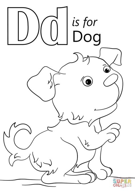 Dd is for Dog D Is For Dog Craft Preschool, D For Dog Craft Preschool, Free Printable Dog Coloring Pages, Puppy Dog Coloring Pages Free Printable, Coloring Pages Dogs Free Printable, Stem Activities Middle School, Letter D Worksheet, Letter D Crafts, D Is For Dog