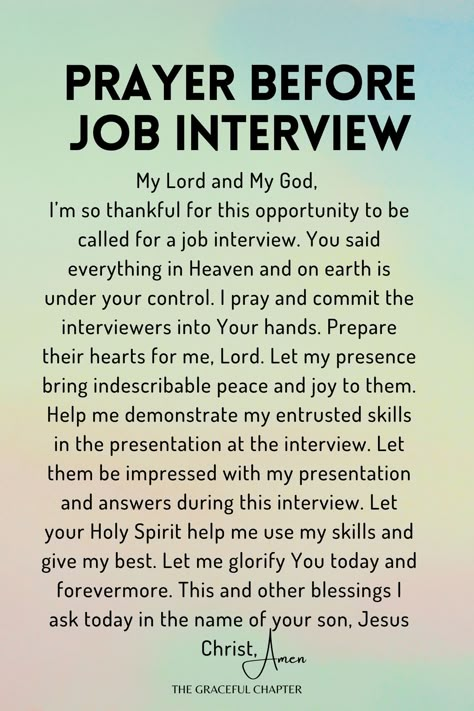 Prayer before job interview - prayers for job interview Prayers To Find Employment, Prayers For An Interview, Questions And Answers For Job Interviews, Positive Affirmation For Job Interview, Job Interview Strength Examples, Question To Ask At A Job Interview, Pray For New Job, Praying For Job Interview, Tips For A Job Interview